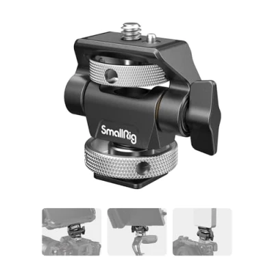 Obrázek SMALLRIG Kamera Monitor Mount s adaptérem na studenou obuv, otočný o 360 a sklopný 180, nastavitelný držák monitoru rýhovaným šroubem pro nastavení napětí, designem Anti Twist 2905B