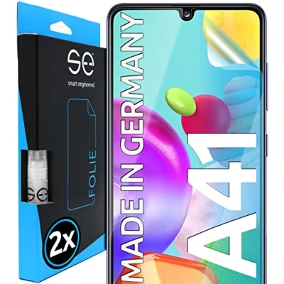 Obrázek ochranná fólie pro Samsung Galaxy A41, 2 kusy, Full Screen, pomůcka umístění, A41 fólie, transparentní na displej, funkční alternativa k ochrannému sklu, skleněná