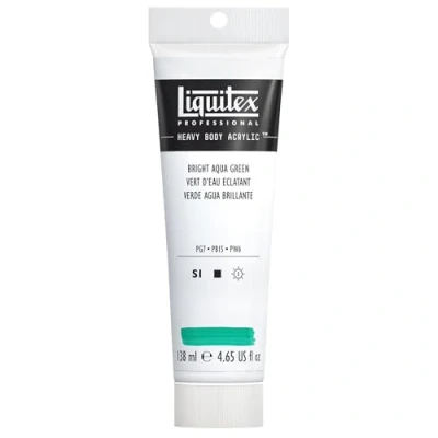 Obrázek Liquitex 4417660 Professional Heavy Body akrylová barva v umělecké kvalitě s vynikající stálostí na světle máslové konzistenci, 138 ml tuba zářivá aqua zelená
