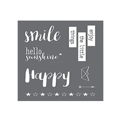 Obrázek Rayher 45097000 šablona Smile, formát DIN A4, se stěrkou, šablonou sítotiskem, na malování, samolepicí