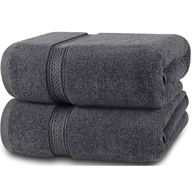 Obrázek Utopia Towels Balení 2 ks osušek Premium 100% prstencově předená bavlna 69 x 137 cm ručníky, velmi savé, měkký pocit osušky (šedé)