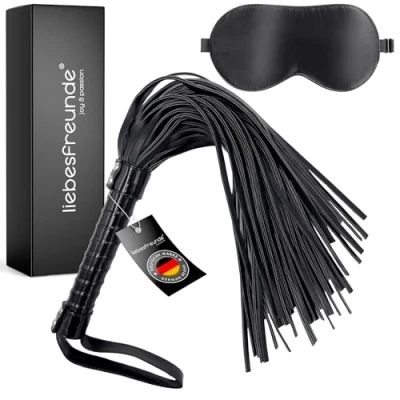 Obrázek Liebesfreunde® Sex bič Flogger BDSM hračka, použitelná tvrdá a měkká, vč. zavázání očí