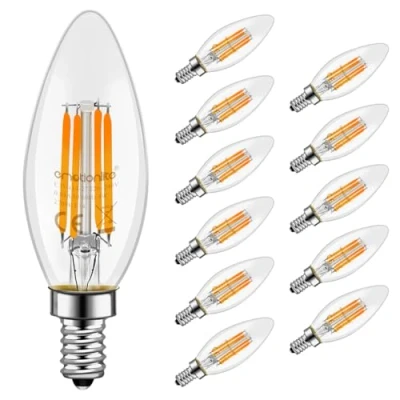Obrázek emotionlite E14 LED žárovka, Filament žárovky, 4 W (40 ekvivalent), žárovka svícen, teplá bílá záření, 2700 K, 12 kusů