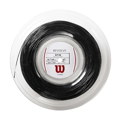 Obrázek Wilson Unisex Tennissaite Revolve Spin, schwarz, 200 Meter Rolle, 1,25 mm, WRZ908100