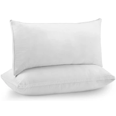 Obrázek Utopia Bedding polštář (sada 2 ks), 40 x 80 cm na spaní, kartáčovaná látka potah polštář, prémiová kvalita měkký et prodyšný (bílý)