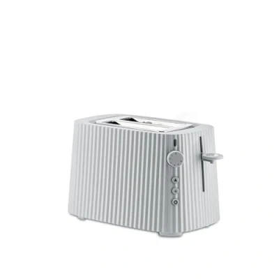 Obrázek Alessi Plissé MDL08 W designový toustovač, šest stupňů pozlacení, z termoplastické pryskyřice, evropská zástrčka 850 W, bílý