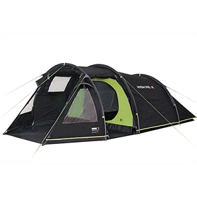 Obrázek High Peak Tunelový stan Atmos 3, kempinkový s podlahou stanu, trekkingový pro 3 osoby, 2 vstupy, dvoustěnný, 4 000 mm vodotěsný, ventilační systém, okno proti komárům a průhledu, odolný