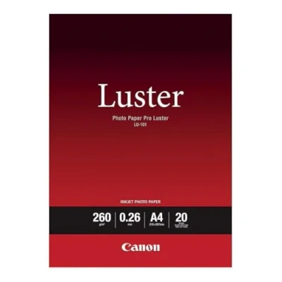 Obrázek Canon Fotopapír Luster lesklý bílý (DIN A4 20 listů) pro inkoustové tiskárny PIXMA tiskárna 21 x 29,7 cm (260 g/qm) LU 101A4