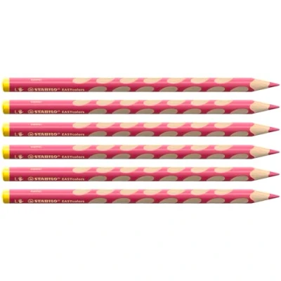 Obrázek Ergonomická barevná tužka pro leváky STABILO EASYcolors balení 6 ks růžová