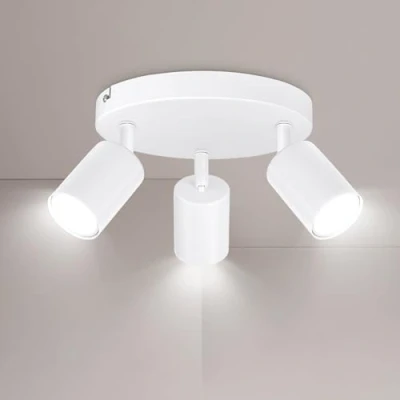 Obrázek Ketom GU10 stropní reflektor LED svítidlo se 3 plameny kulaté otočné bílé bodové světlo žárovky moderní