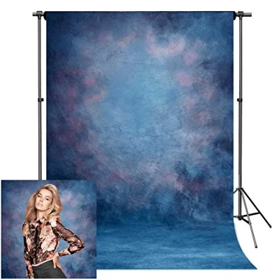 Obrázek econious Foto pozadí, 1,5 x 2,2 m Abstraktes Aurora Blue Hintergrund für Studio Rekviziten, Mit Stangentasche (pouze pozadí)