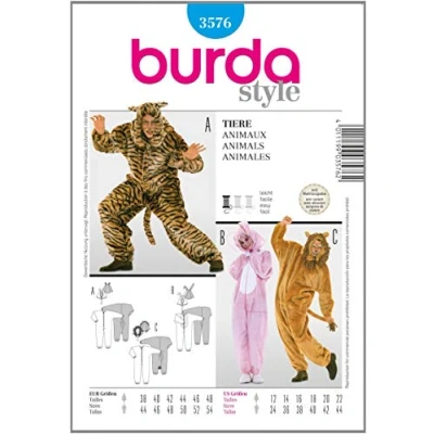 Obrázek Burda střihová předloha 3576 zvíře kost?M F?R Ona &amp; jí vel. D 38 48, H 44 54