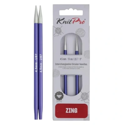 Obrázek KnitPro K47504 Austauschbare Strickspitzen, Aluminium, Blau, 11.5cm / 4.5mm