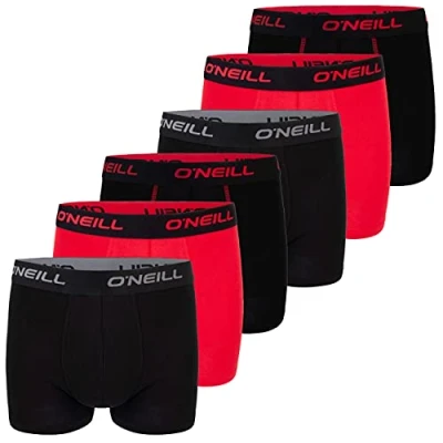 Obrázek O&#039;Neill pánské boxerky Balení po 6 kusech bavlna jednobarevné sportovní Basic Trunk spodní prádlo, velikost: L, výhodné balení: 6X Black Red (7000), 1