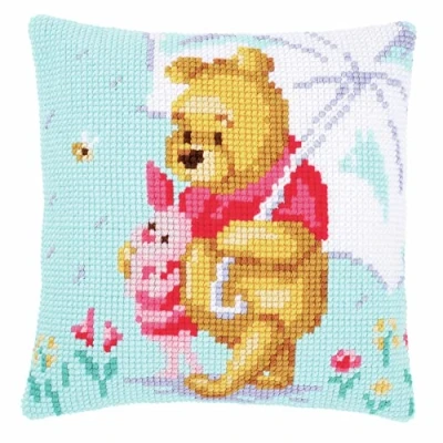 Obrázek Vervaco PN 0172780 Kreuzstichkissen Disney Winnie Puuh Kreuzstichset, Baumwolle, mehrfarbig, 40 x cm / 16&quot;