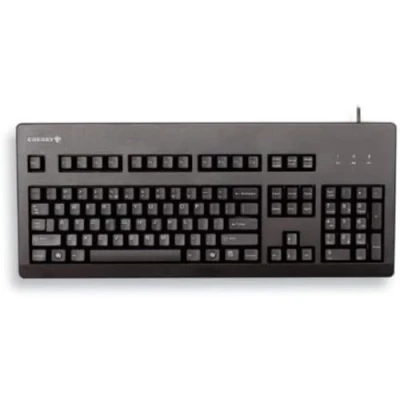 Obrázek CHERRY G80 3000, kabelová mechanická klávesnice, rozložení UK (QWERTY), USB přípojka, robustní, programovatelná tlačítka, spínače MX BLUE, černá
