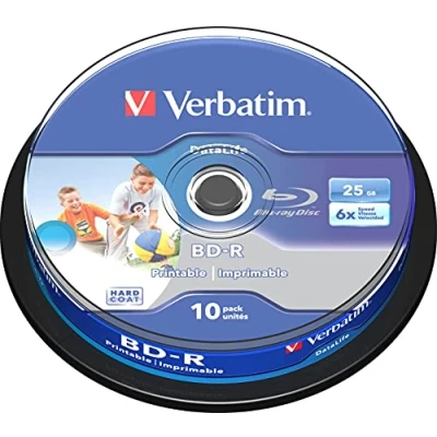 Obrázek Verbatim BD R SL Datalife, Blu Ray disk 25 GB 6x rychlost vypalování ochrana proti poškrábání 10 kusů vřetena