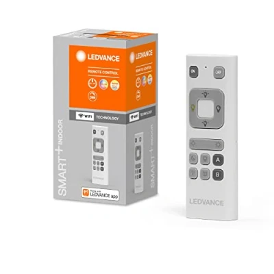Obrázek LEDVANCE Chytré dálkové ovládání v bílé barvě, WiFi pro změnu barev, zapnutí/vypnutí a stmívání produktů, 32 g, 41 mm x 120 mm, provoz na baterie 2 AAA, RGBW barev