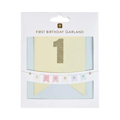 Obrázek Talking Tables Bday We Heart Birthdays One Today Garland, Papier, Pastel Colors