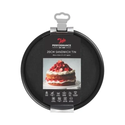 Obrázek Tala Performance Schichtkuchenform, loser Boden, rund, Karbonstahl von professioneller Stärke mit Eclipse Antihaftbeschichtung, 20 cm, ideal für Kuchen, Biskuits mehrstöckige Kuchen
