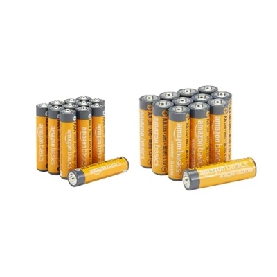 Obrázek Amazon Basics Výkonné AA a AAA alkalické baterie v kombinovaném balení: 12 AAA, balení 24 ks