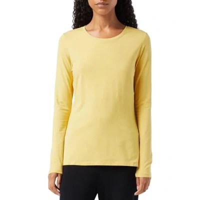 Obrázek Amazon Essentials Damen Langärmeliges T Shirt mit Rundhalsausschnitt, Klassischer Schnitt (Erhältlich in Übergröße), Dunkelgelb, M