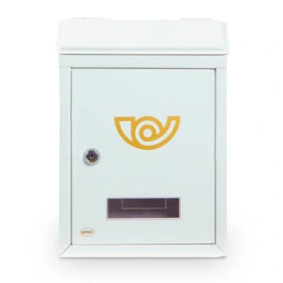 Obrázek Amig Mini Briefkasten für den Außenbereich Aus Legiertem Stahl Maße: 29,5 x 21 6,2 cm Einfache Installation 2 Schlüsseln Farbe: Weiß