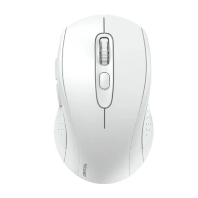 Obrázek TECKNET myš bezdrátová, Bluetooth (Tri Mode: BT 5.0/3 0+2,4 GHz) bezdrátová s USB přijímačem, ergonomická přenosná pro laptop PC počítač, Mac OS, Android, Windows, bílá