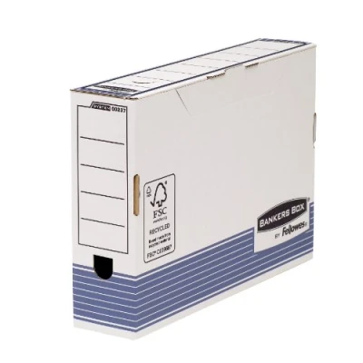 Obrázek Bankers Box Archivní krabice Folio se systémem FastFold, 80 mm, FSC, balení 10 ks, bílá/modrá