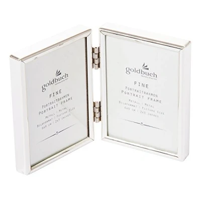 Obrázek goldbuch 960266 Galerierahmen Fine, Foto Rahmen für 2 Bilder im Format 6x9 cm, Bilderrahmen aus Metall, Fotorahmen 27,5x18,5x1 Rahmen, Doppelrahmen mit Schanieren, Portraitrahmen Silber