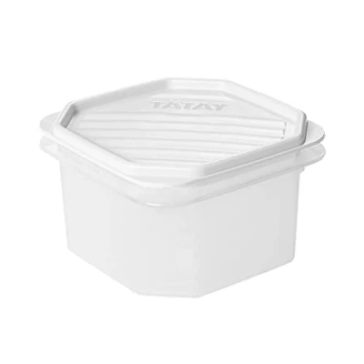Obrázek Tatay Dóza pro uchovávání čerstvosti, kapacita Airtight, 0,6 l, flexibilní tlakové víko, bez BPA, vhodné do mikrovlnné trouby a myčky nádobí, bílá. Rozměry: 12 x 7,5 cm