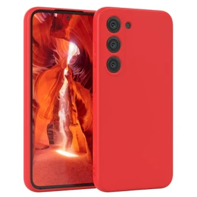 Obrázek EAZY Case Silikonové pouzdro pro Samsung Galaxy S23 Silikon Červená měkká nárazuvzdorné na mobil ochranné s ochranou fotoaparátu tenká prémiová