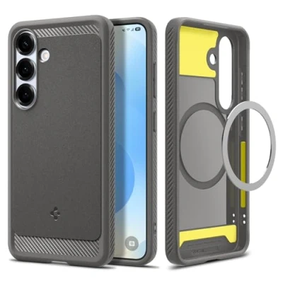 Obrázek Spigen Rugged Armor MagFit pouzdro pro Samsung Galaxy S25, kompatibilní s MagSafe Marble Gray