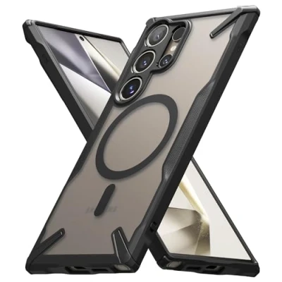 Obrázek Ringke Fusion X magnetické pouzdro kompatibilní se Samsung Galaxy S24 ultra 6,8 palců, s MagSafe, nárazuvzdorné TPU Bumper a mrazuvzdorné ochranné na mobil matná černá