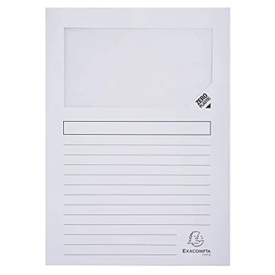 Obrázek Exacompta 50110E obal na okna, 100 kusů, s organizačním potiskem z recyklovaného kartonu 120 g, forever, DIN A4, bílé
