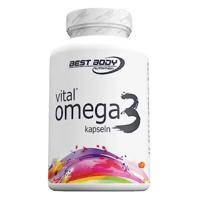 Obrázek Best Body Nutrition Vital omega 3 kapsle, 260 mg mastných kyselin v jedné porci, s vitaminem E, 120 kusů (82,7 g)