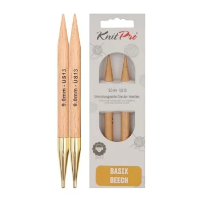 Obrázek KnitPro Basix Birch: Knitting Pins: Circular: Interchangeable: Standard: 11.6cm x 9.00mm, Multi Colour, 9mm