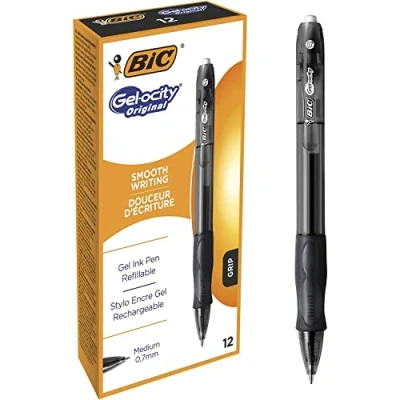 Obrázek BIC Velocity Gelové pero inkoust středně černý /balení po 12 kusech (0,7mm)