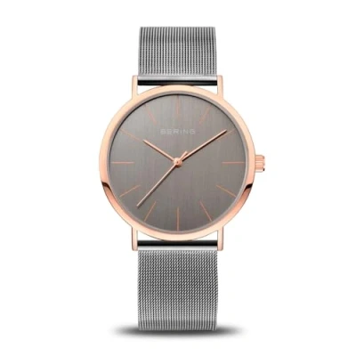 Obrázek BERING Dámské hodinky Quarz Movement Classic Collection s ušlechtilou ocelí a safírovým sklíčkem 13436 XXX náramkové hodinky, šedá/růžové zlato, zlato