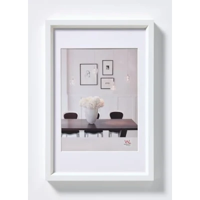 Obrázek walther design Rámeček bílý 50 x 60 cm s paspartou, ocelový plastový rám ES060W