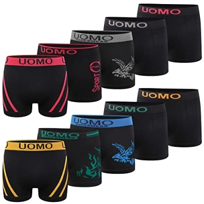 Obrázek L&amp;K Balení po 10 kusech pánské retro šortky boxerky mikrovlákno v různých modelech 1209, 1209 černé odstíny