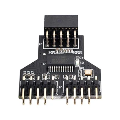 Obrázek Cablecc Základní deska 9pólová USB 2. 0 Header 1 až 2 připojovací adaptér HUB připojení multilikátor s rozšířením pro ženy