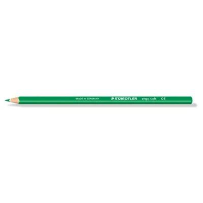 Obrázek STAEDTLER 157 52 ergo soft pastelka, ergonomický trojhranný tvar, protiskluzový měkký povrch, 12 kusů v kartonovém pouzdře, šťávově zelená