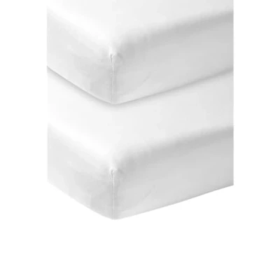 Obrázek Meyco Dětské napínací prostěradlo dětská postýlka Uni White 60 x 120 cm balení 2 ks