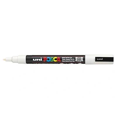 Obrázek uni ball 186501 POSCA Marker PC 3M, s jemným kulatým hrotem 0,9 1,3 mm, bílý, 1 kus