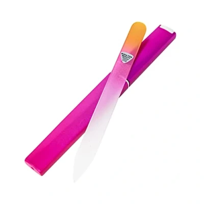 Obrázek Bona Fide Beauty Tschechische Glasnagelfeile mit Etui =1 Stück Kristallnagelfeile in Gold Magenta, Fingernagelfeile für Naturnägel