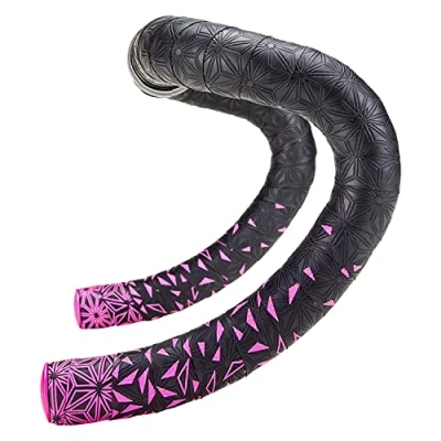 Obrázek Supacaz Super Sticky Kush Star Fade Bar Tape, Neon Gelb, Pink with Plugs