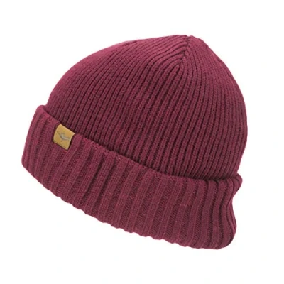 Obrázek SEALSKINZ Unisex Wasserdichte Rollmützenmütze für Kaltes Wetter Rot, S/M