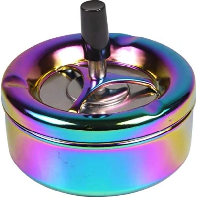 Obrázek kogu Otočný popelník v duhovém designu, pestrý lesk, průměr 11 cm