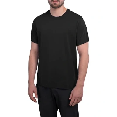Obrázek HRM pánské luxusní Roundneck Tee Premium tričko s kulatým výstřihem ze 100% biobavlny základní lze prát do 60 C Vysoce kvalitní a udržitelné oblečení, černá